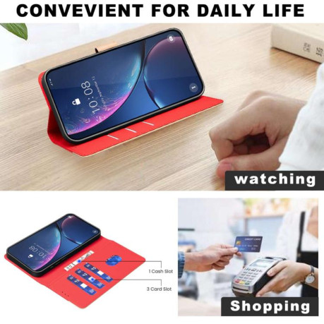 Чехол-книжка Color Matching RFID Anti-theft Leather для на Samsung Galaxy M16 5G / F16 5G - красный