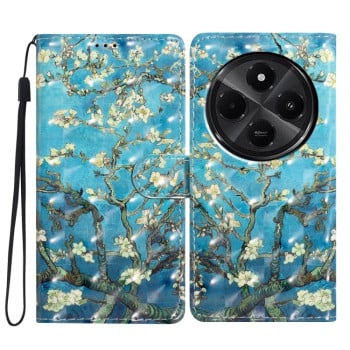 Чохол-книжка 3D Painting для Xiaomi Redmi A4 5G - Blue Base Apricot Flower