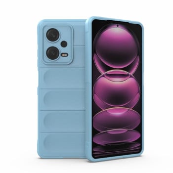 Силиконовый чехол Magic Flannel для Xiaomi Redmi Note 12 Pro 5G - голубой