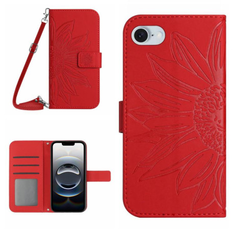 Чохол-книжка Skin Feel Sun Flower для iPhone 16e - червоний