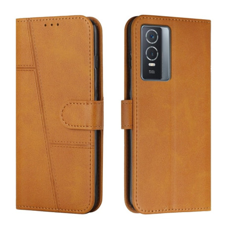 Чохол-книжка Stitching Calf Texture для Vivo Y76/Y76s - жовтий