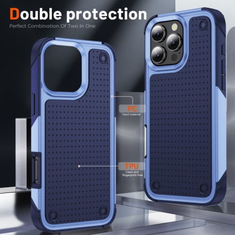 Противоударный чехол PC + TPU Shockproof Protective для iPhone 16 Pro - Light Purple+Sapphire Blue