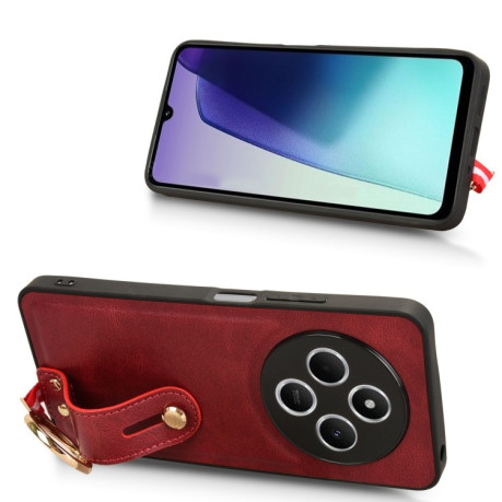 Протиударний чохол Wristband Leather Back для Xiaomi Redmi 14C 4G/Poco C75/Redmi A4 5G - червоний
