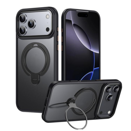 Противоударный чехол Double Ring MagSafe Magnetic Holder для iPhone 17 Pro - черный
