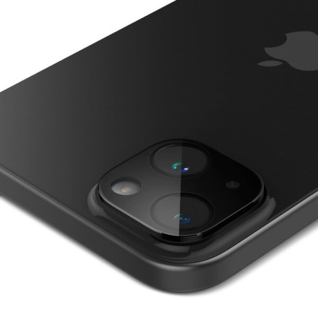 Комплект защитных стекол 2шт на камеру Spigen Optik.Tr Camera Lens для iPhone 15/15 Plus - Black