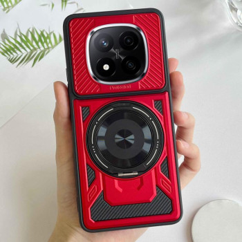 Ударозащитный чехол Armor Rotating Holder MagSafe на Xiaomi Redmi Note 14 Pro 4G Global - красный