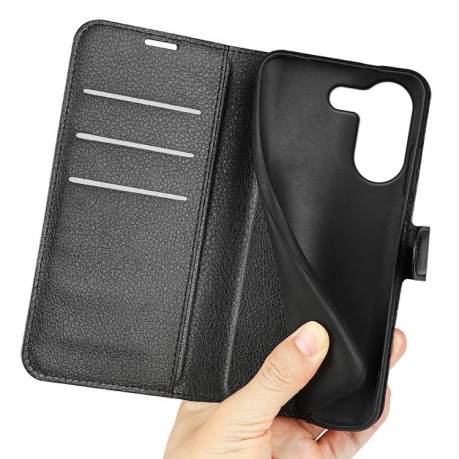 Чохол книжка Litchi Texture Horizontal Flip Leather на Xiaomi Redmi Turbo 5 5G / Poco X8 Pro 5G — чорний