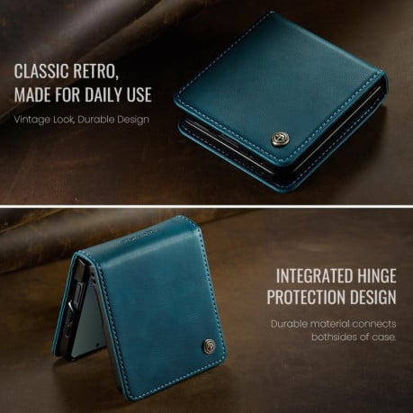 Чохол-книжка CaseMe 033 з фактурою Calf та захистом від сканування RFID на Samsung Galaxy Filp 7 5G - зелений
