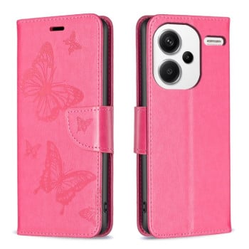 Чохол-книжка Butterflies Pattern на Xiaomi Redmi Note 13 Pro+ - пурпурно-червоний