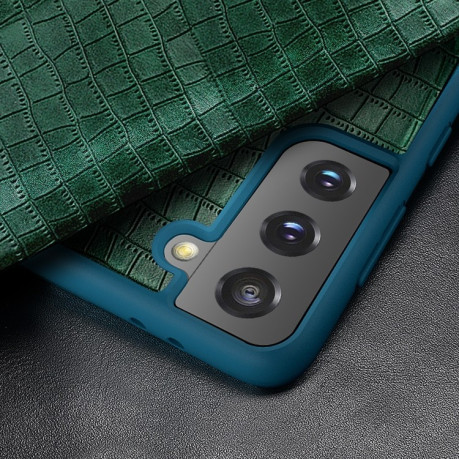 Чехол-книжка Crocodile Texture Display для Samsung Galaxy S21 Ultra - зеленый