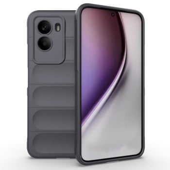 Силіконовий чохол Magic Flannel на Xiaomi Poco M7 4G 169mm - темно-сірий