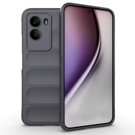Силиконовый чехол Magic Flannel на Xiaomi Poco M7 4G 169mm - темно-серый