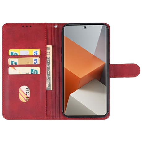Чехол-книжка EsCase Leather для Xiaomi Redmi Note 13 Pro+  - красный