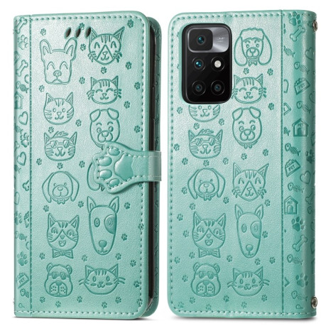 Чохол-книжка Lovely Cat and Dog для Xiaomi Redmi 10 - зелений