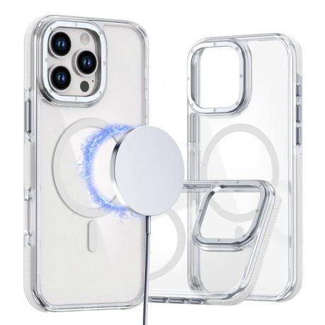 Чехол Dual-color MagSafe TPU Hybrid для iPhone 16 Pro Max - прозрачный