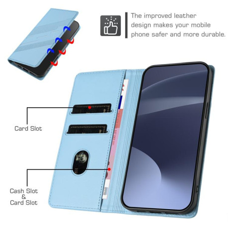 Чехол-книжка Embossed Multi-functional Wallet Retro Leather на Realme GT7 Pro - голубой