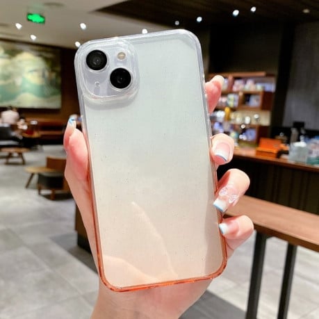 Противоударный чехол Glitter Gradient для iPhone 14 Pro Max - оранжевый