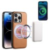 Чехол Denior Cowhide Texture Leather MagSafe для iPhone 16 Pro - хаки