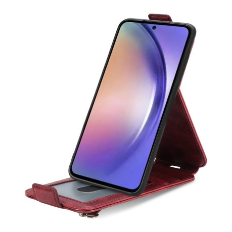 Флип-чехол Zipper Wallet Vertical для Samsung Galaxy A55 5G - красный