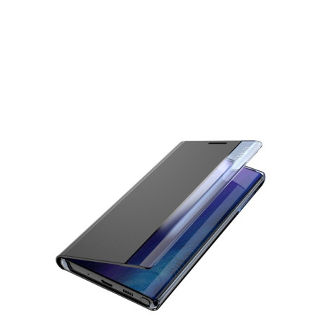 Чехол-книжка Side Display Adsorption Plain Cloth Smart Leather на Samsung Galaxy S24+ 5G - серый