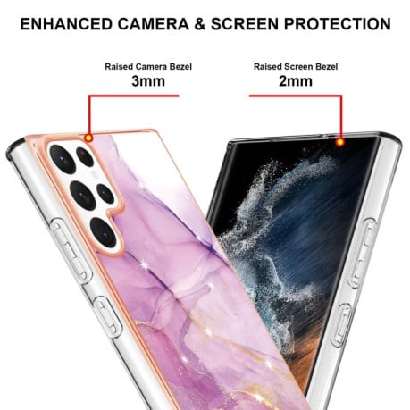 Протиударний чохол Electroplating IMD для Samsung Galaxy S23 Ultra 5G - фіолетовий