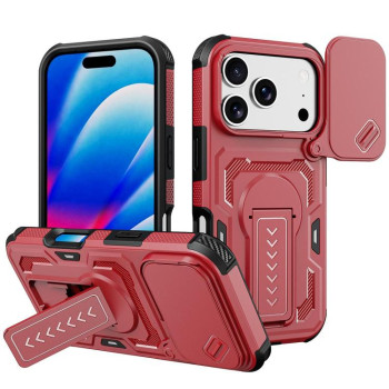 Чохол Escase зі шторкою камери і прихованим тримачем на iPhone 18 Pro Max — червоний