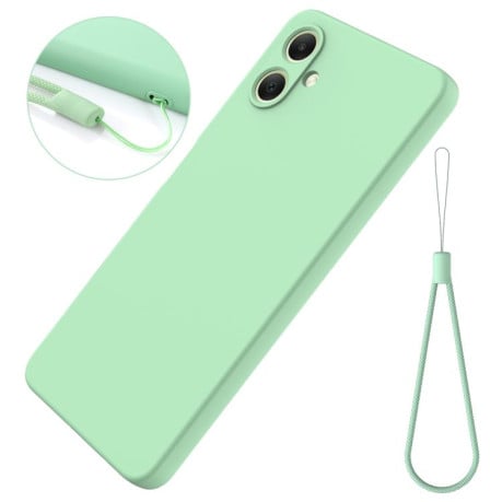 Силиконовый чехол Solid Color Liquid Silicone на Samsung Galaxy A07 4G - зеленый