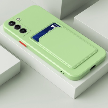 Противоударный чехол Card Slot Design для Samsung Galaxy S21 FE 5G - светло-зеленый