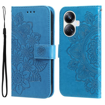 Чехол-книжка 7-petal Flowers Embossing для Realme 10 Pro+ 5G - синий