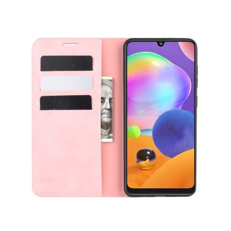 Чехол- книжка Retro Skin Feel Business Magnetic на Samsung Galaxy A31 - розовый