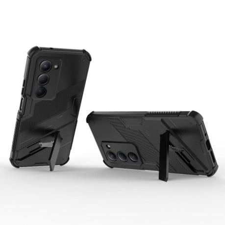 Противоударный чехол Punk Armor с подставкой на Xiaomi Redmi 15 5G / 4G EU 171mm - черный