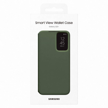 Оригинальный чехол-книжка Samsung Smart View Wallet для Samsung Galaxy S23 Plus - khaki (EF-ZS916CGEGWW)