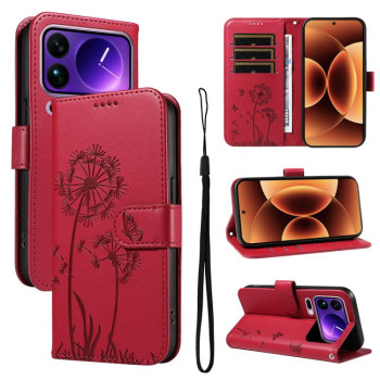 Чехол-книжка Dandelion Embossed Pattern Flip Leather на Xiaomi 17 Pro Max — красный