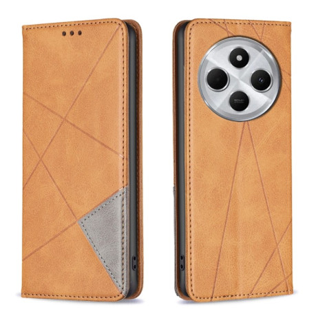 Чохол-книжка Rhombus Texture для Xiaomi Redmi 14C 4G/Poco C75/Redmi A4 5G - жовтий