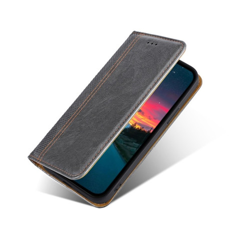 Чехол-книжка Grid Texture для Samsung Galaxy S22 Ultra 5G - серый