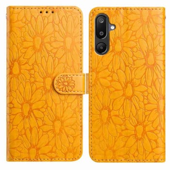 Чехол-книжка Daisy Embossed Leather для на Samsung Galaxy F16 5G / M16 5G - желтый