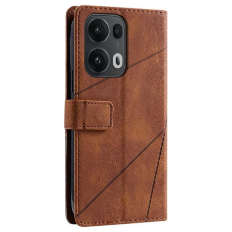 Чохол-книжка Skin Feel Splicing для OPPO Reno13 Pro 5G - коричневий