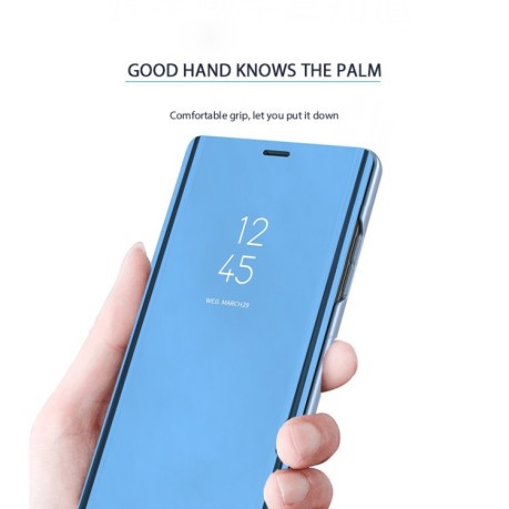 Чехол-книжка Clear View на Samsung Galaxy A70 -небесно-голубой