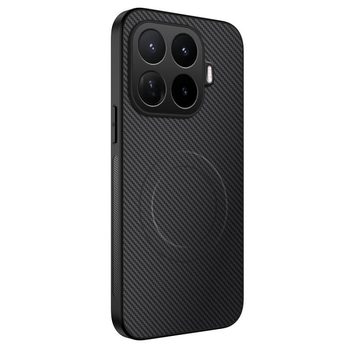 Магнітний чохол Wanlonfeng серії TQ з текстурою карбону на Xiaomi 17T Pro 5G — чорний