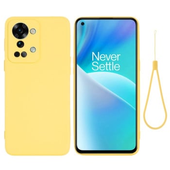 Силіконовий чохол Solid Color Liquid Silicone на OnePlus Nord 2T - жовтий