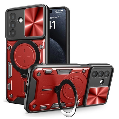 Протиударний чохол CD Texture Sliding Camshield Magnetic Holder  для Samsung Galaxy A26 5G - червоний