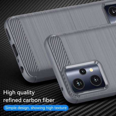 Чехол Brushed Texture Carbon Fiber на Realme 9 Pro/OnePlus Nord CE 2 Lite 5G - серый