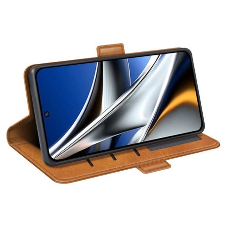 Чехол-книжка Dual-side Magnetic Buckle для Xiaomi Poco X4 Pro 5G - желтый