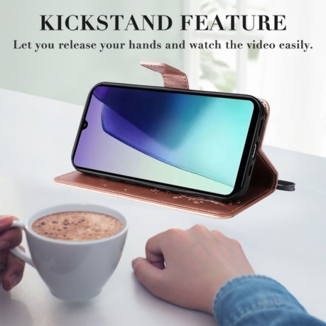 Чохол-книжка Embossed Butterfly для Xiaomi Redmi 14C 4G/Poco C75/Redmi A4 5G - рожеве золото
