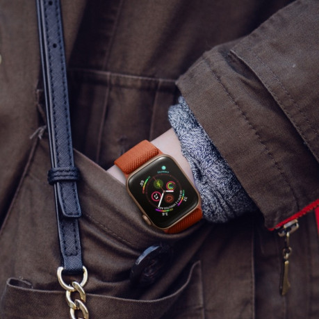 Ремешок Polyester Nylon для Apple Watch 10 46mm/Ultra 49mm / Series 8/7 45mm / 44mm / 42mm/45mm/44mm/42mm - оранжевый