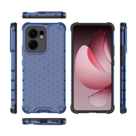 Противоударный чехол Honeycomb на OPPO Reno13 F 5G Global - синий