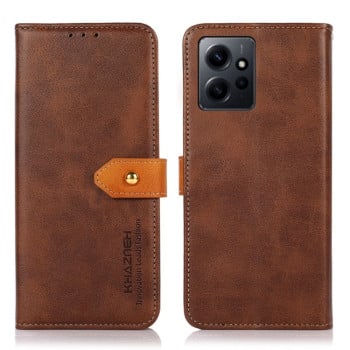 Чехол-книжка KHAZNEH Dual-color Cowhide для Xiaomi Redmi Note 12 4G - коричневый