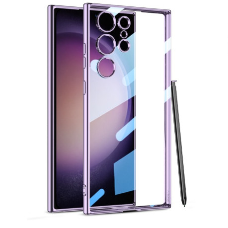 Протиударний чохол GKK Plating Transparent TPU для Samsung Galaxy S24 Ultra - фіолетовий