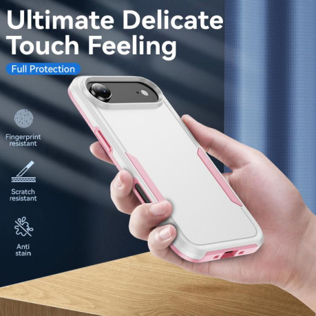 Противоударный чехол Heavy Duty Armor для iPhone Air - White+Pink