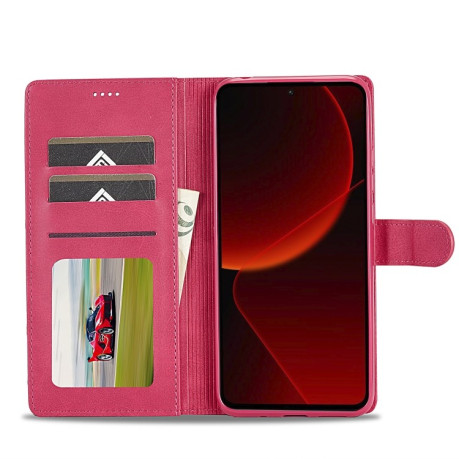 Чехол книжка LCIMEEKE Calf Texture на Xiaomi 14T Pro - красный